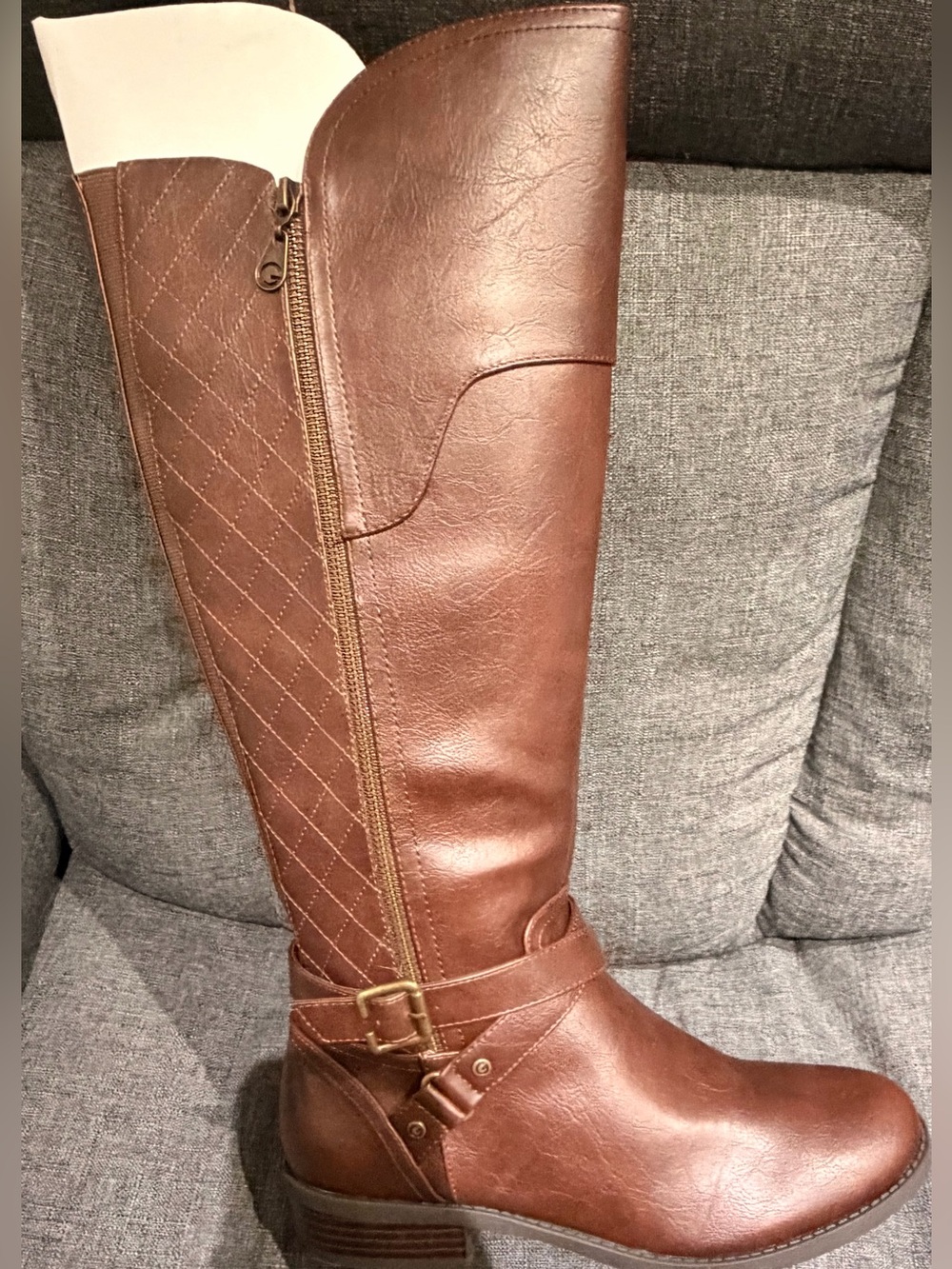 G by Guess Women's Over-the-Knee Quilted Riding Boots - Brown New
